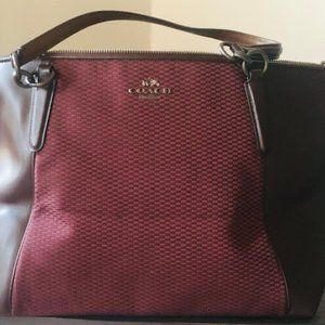 COACH  Ava Legacy Jacquard Oxblood Tote - Lightly Used